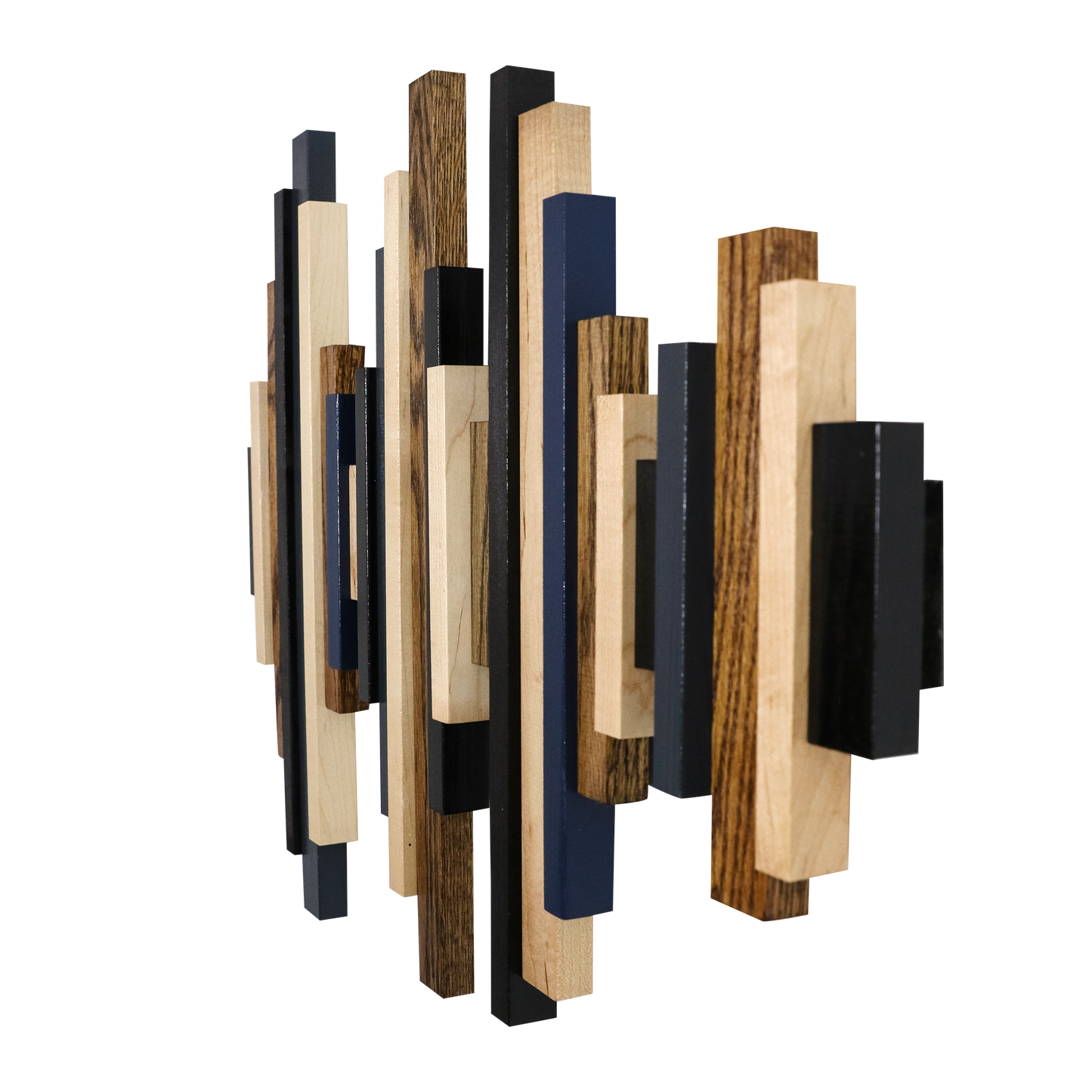 Soundwave Wall Art in Black, Brown & Navy