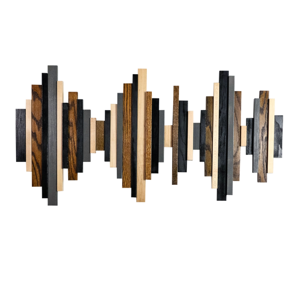 Soundwave Wall Art in Black, Brown & Gray