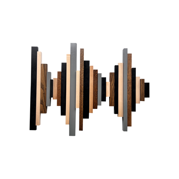 Soundwave Wall Art in Black, Brown & Gray