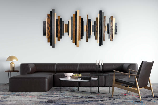 Soundwave Wall Art in Black, Brown & Gray