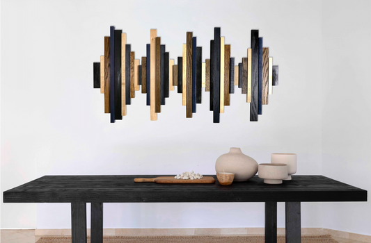 Soundwave Wall Art in Black, Brown & Navy