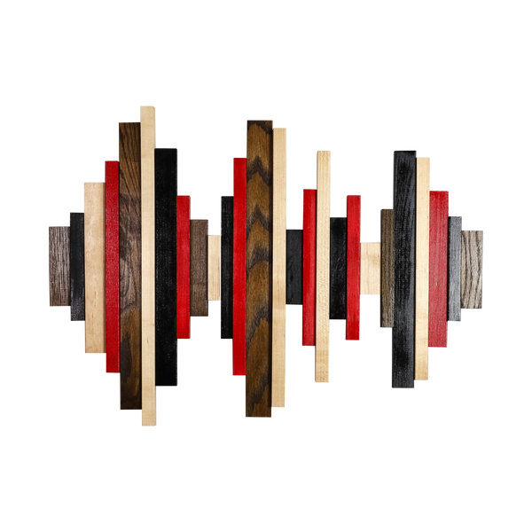 Soundwave Wall Art in Black, Brown & Red