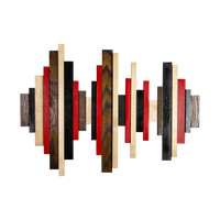 Soundwave Wall Art in Black, Brown & Red