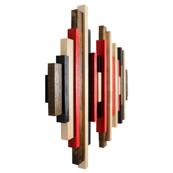 Soundwave Wall Art in Black, Brown & Red