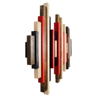 Soundwave Wall Art in Black, Brown & Red