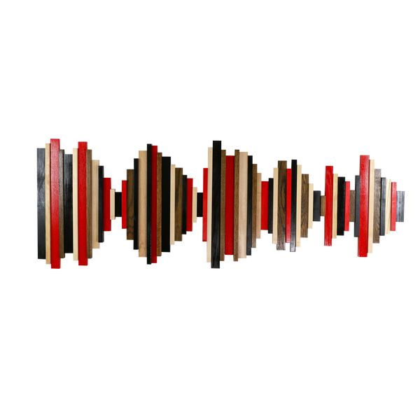 Soundwave Wall Art in Black, Brown & Red