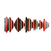 Soundwave Wall Art in Black, Brown & Red