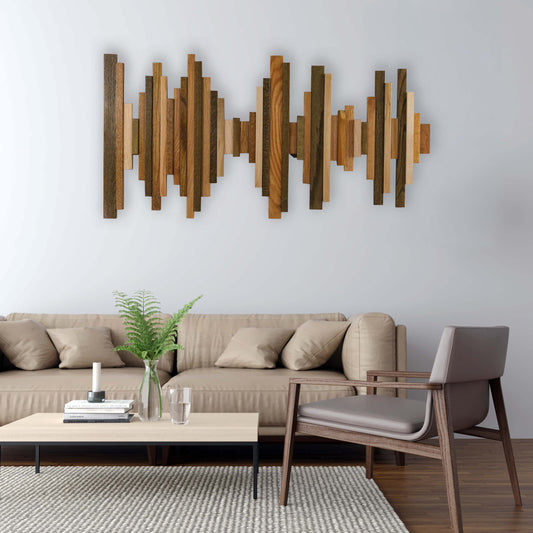 Soundwave Wall Art in Wooden Tones