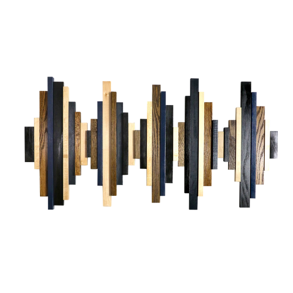 Soundwave Wall Art in Black, Brown & Navy