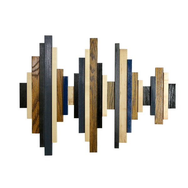 Soundwave Wall Art in Black, Brown & Navy