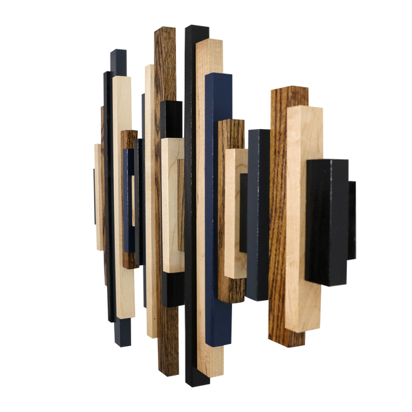 Soundwave Wall Art in Black, Brown & Navy